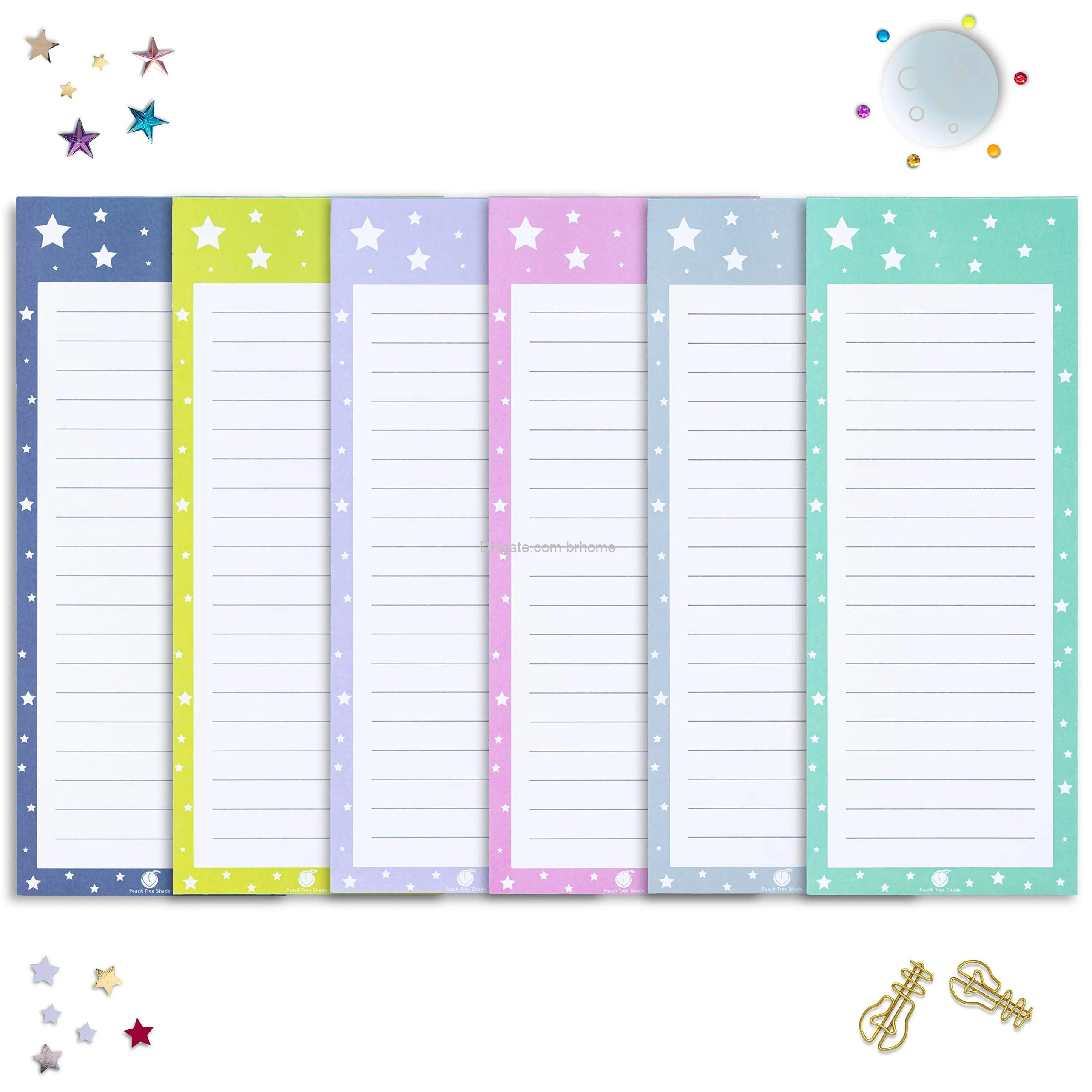 lined sticky notes with lines 4x6 selfstick notes 6 bright color 6 pads 46 sheets/pad