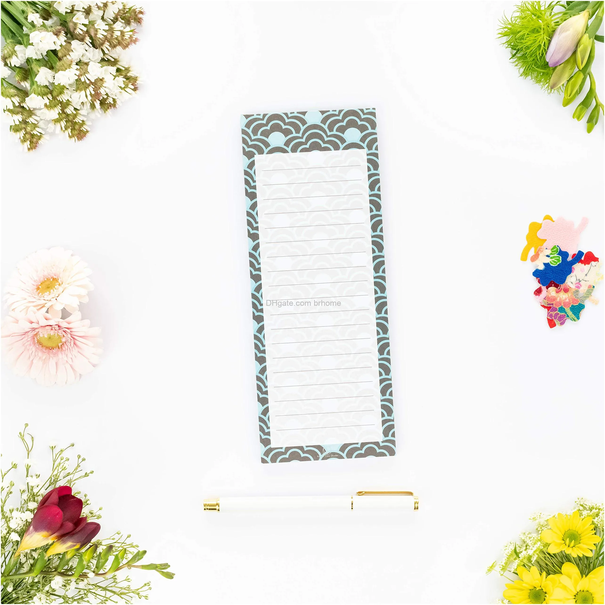 magnetic notepads 60 sheets per pad 3 5 x 9 for fridge kitchen shopping grocery todo list memo reminder note book stationery origaminotes onethousand flowers