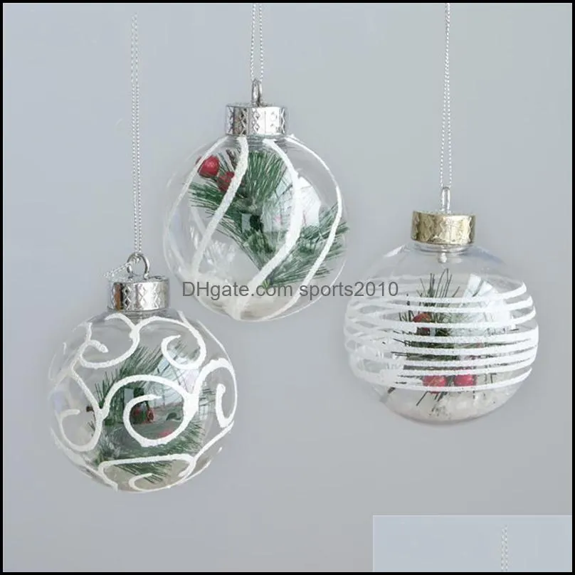 Transparent Christmas Balls 8CM/6CM 1PC Creative Decorative Ball For Home Tree Decor 1031#30