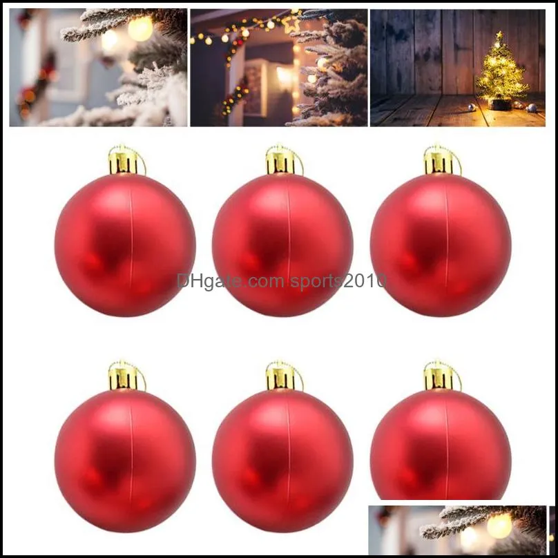 6pcs 6cm Christmas Tree Decor Balls Glitter Plating Hanging Pendants Ball For Home 2022 Year Ornament Navidad