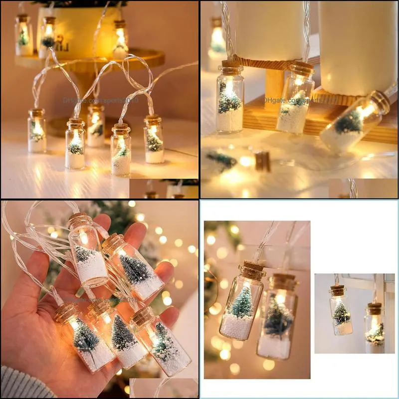 Christmas String Light Low Power Consumption Long Service Time Gift Wishing Bottle Xmas Tree Festive Lamp