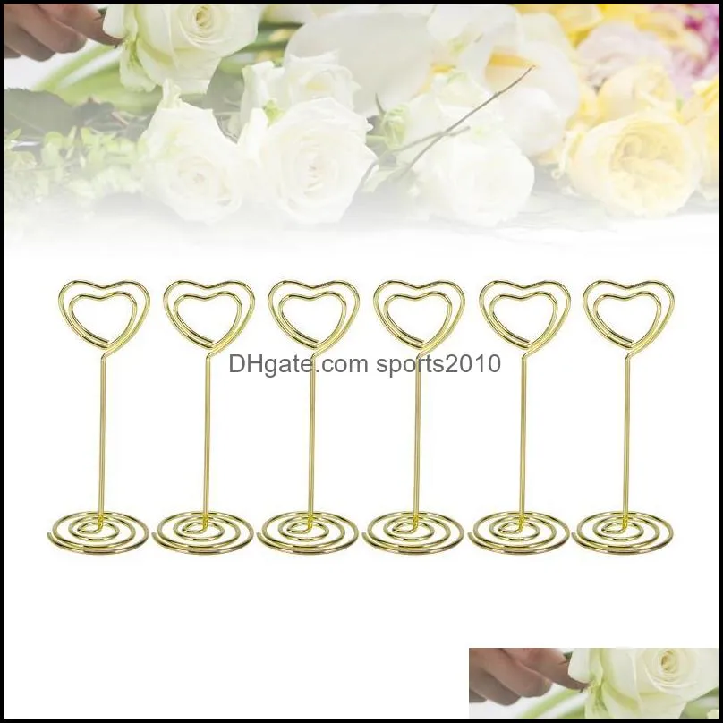 Pcs Golden Heart Shape Po Holder Paper Note Menu Clips For Weddings Home ReceptionParty