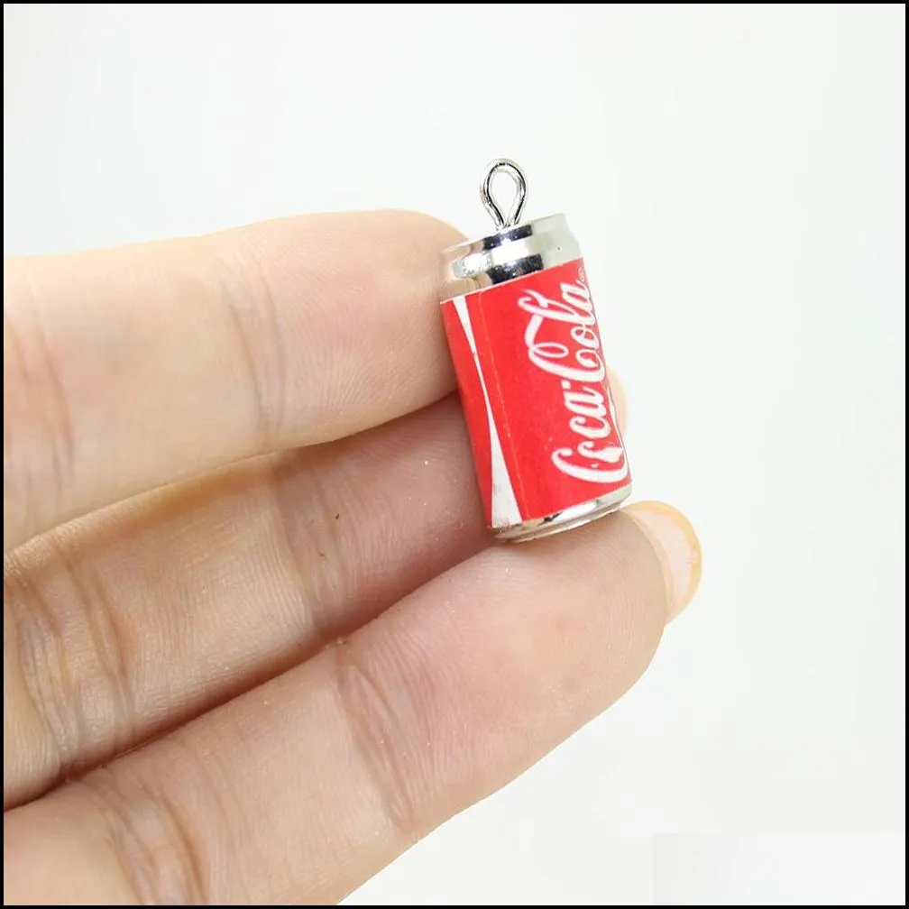 20pcs/lot resin cans charm simulation drink cola pendants jewelry for diy earrings keychain bracelet accessories