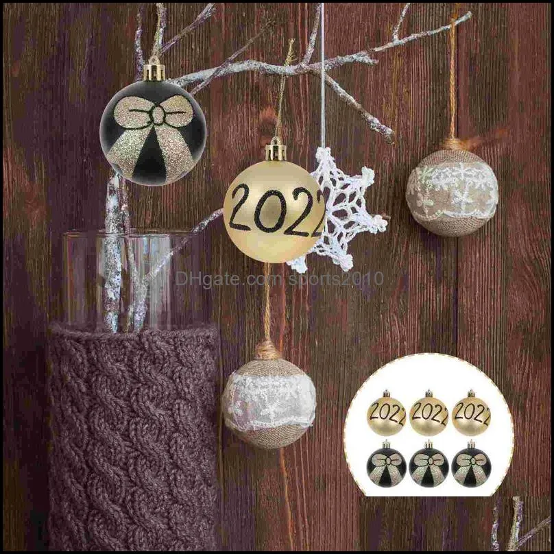 6pcs Hanging Decorative Pendants Christmas Balls Supplies Background Decor