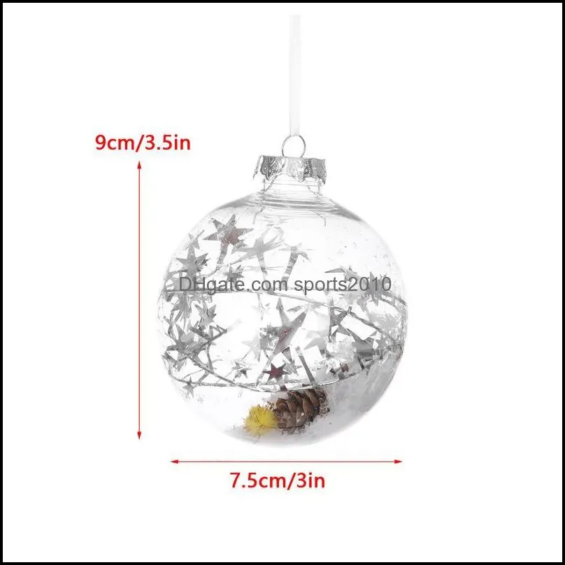 95mm Christmas Balls Ornaments Delicate Xmas Santa Claus Tree Pendant Accessories Kerst Navidad