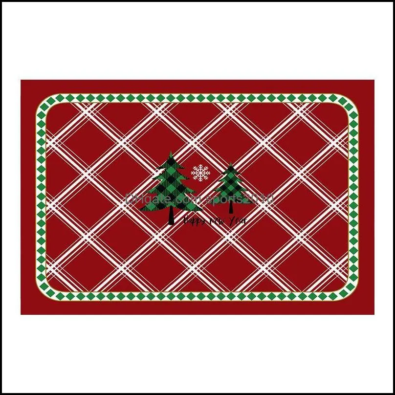 PVC Christmas Decoration Placemats El Festival Western Placemat Printed Easy Cleaning Heat Insulation Pad Coasters