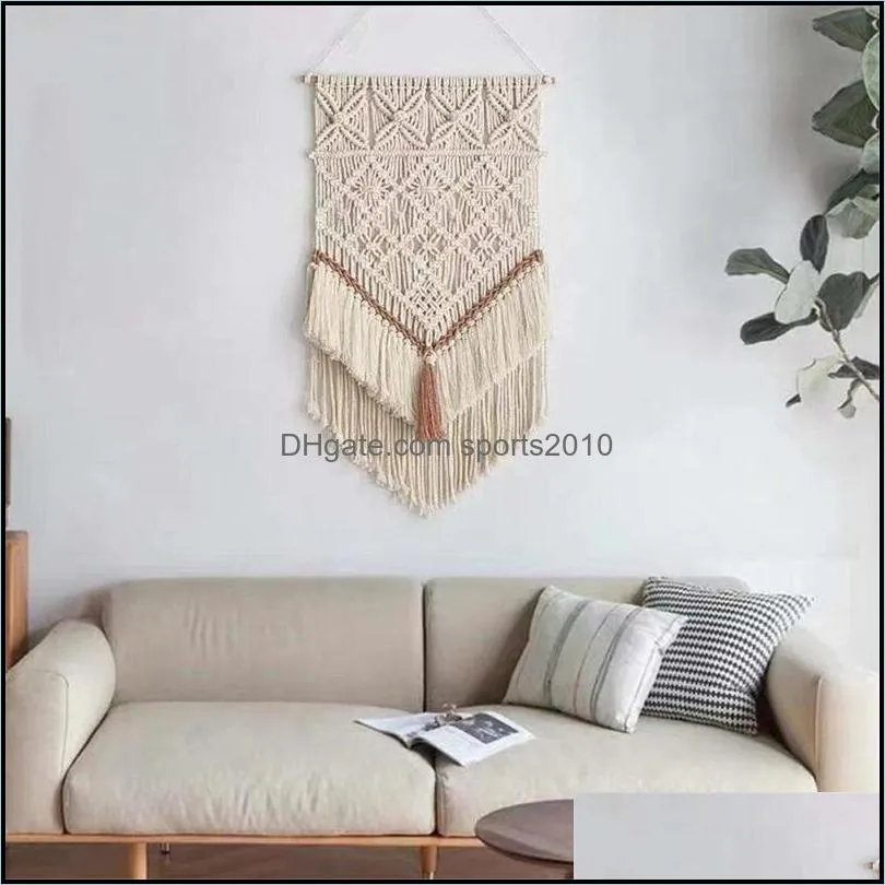 Tapestries Hand-woven Pendant Vintage Macrame Tapestry Wall Hanging Bohemian Props Decor Room Decoration Dorm Gifts