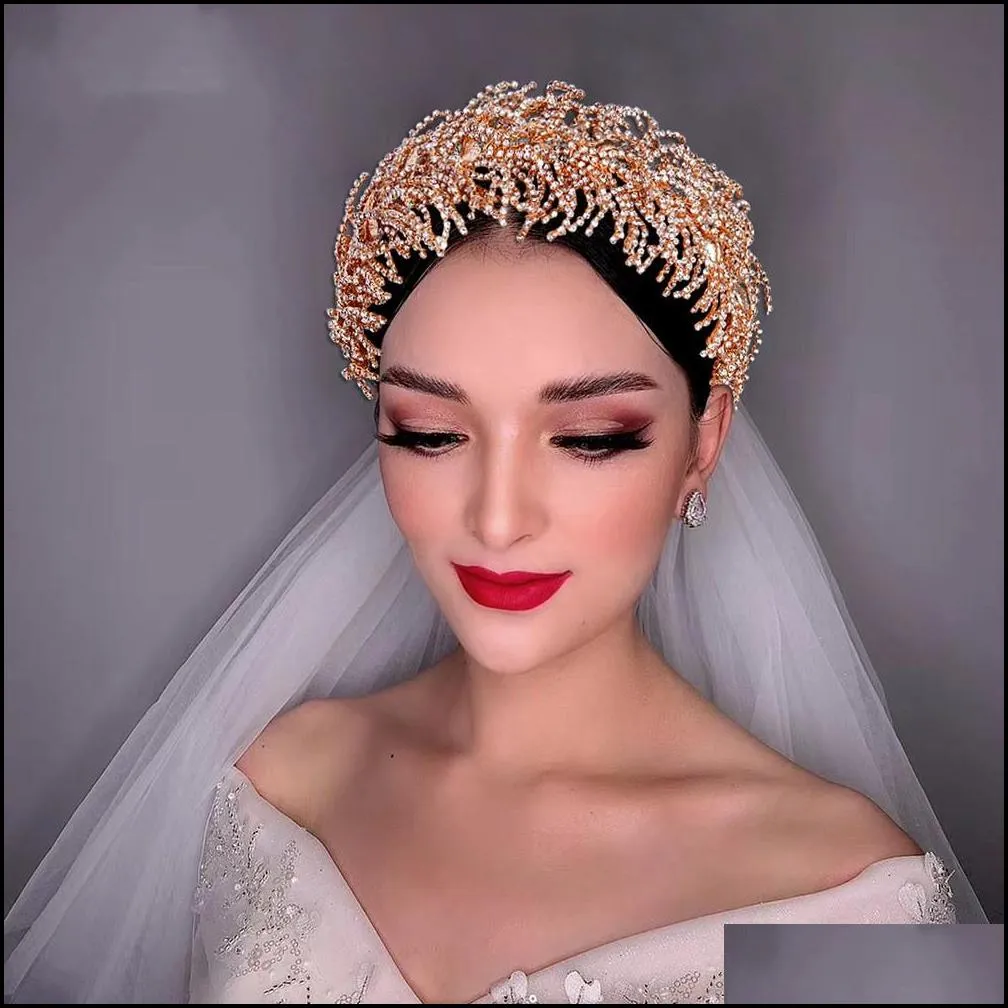 bridal wedding tiara wide hair band soft silk bridal headwear crown rhinestone with wedding jewelry hair accessories diamond bridal crowns