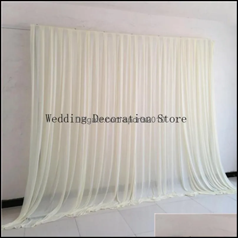 3X3M/10X10FT Ice Silk Fabirc Backdrop Curtain Drapes Stage For Wedding Event Banquet Baby Shower Birthday Wall