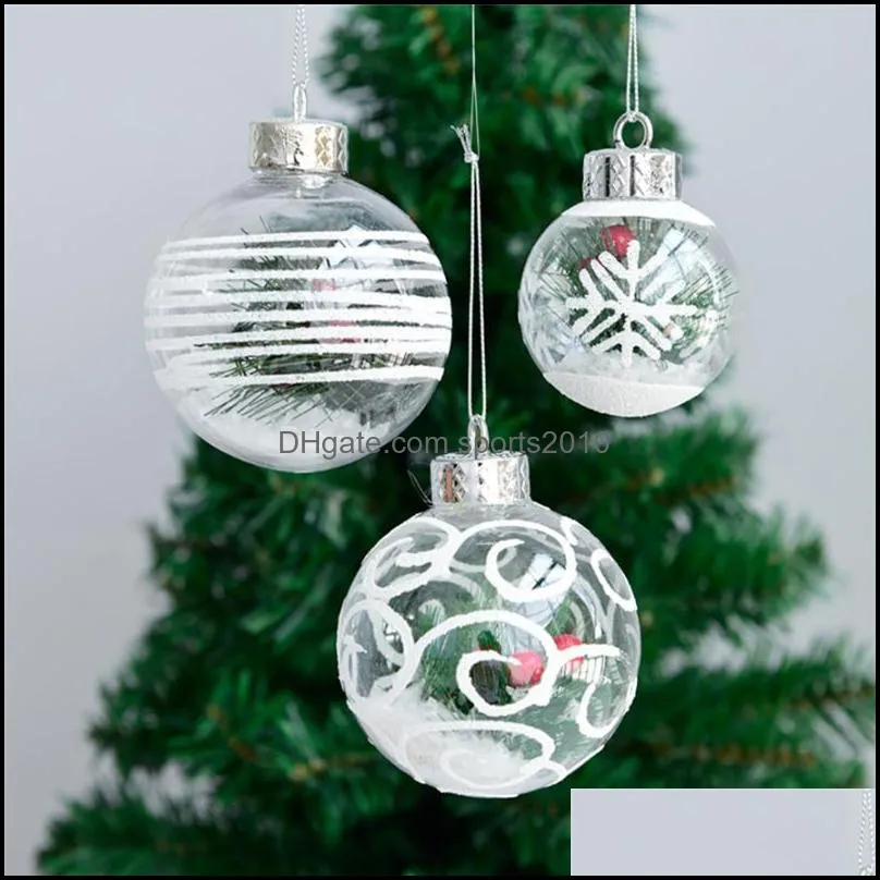 Transparent Christmas Balls 8CM/6CM 1PC Creative Decorative Ball For Home Tree Decor 1031#30