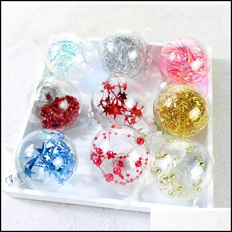 christmas decorations transparent plastic ball baubles 6cm christmas tree ornament party wedding clear balls