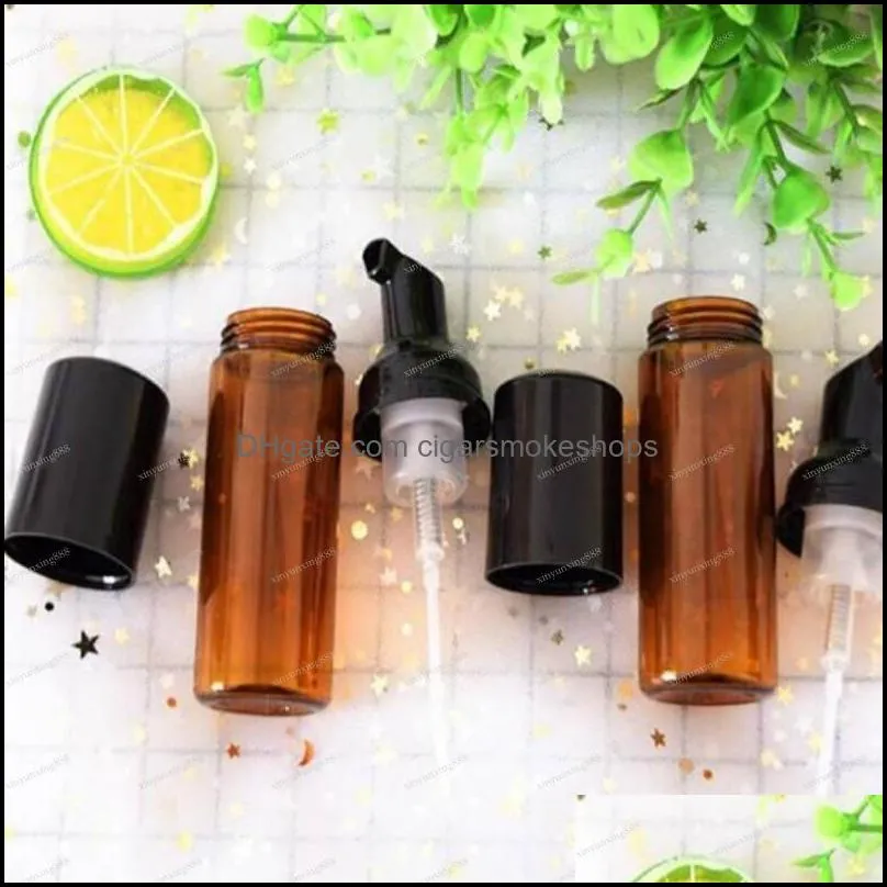 50ml brown Foaming Mousse Bottle Fine Shampoo Lotion Refillable Bottles Foam Pump Soap Dispenser