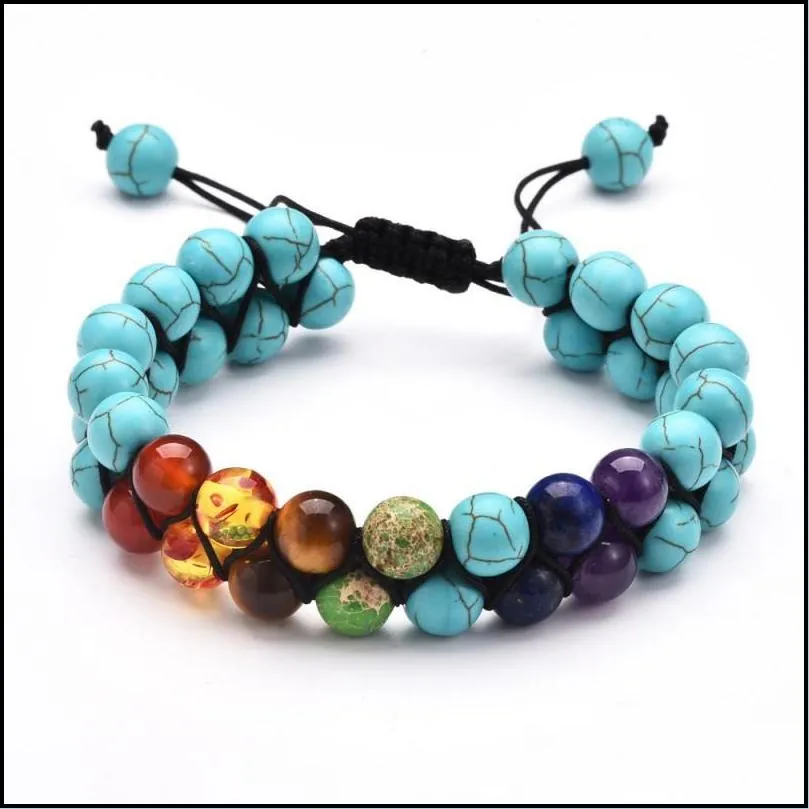 new multicolor 8mm stone beaded bracelet 5 styles double layers natural volcanic rocks stone yoga braclets jewelry accessories gift