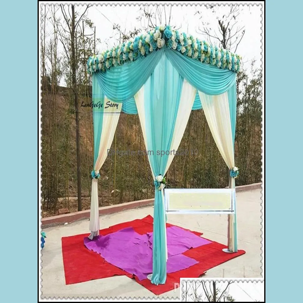 Adjustable Wedding Square Canopy Chuppah Arbor Drape Stand Stainless Steel Piping Frame Backdrop With Expandable