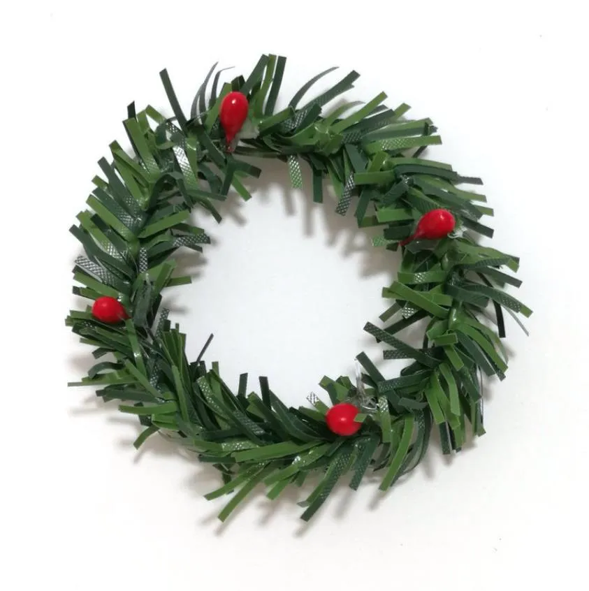 6cm small christmas wreath decoration thanksgiving garland window restaurant home plastic decoration flowers xmas