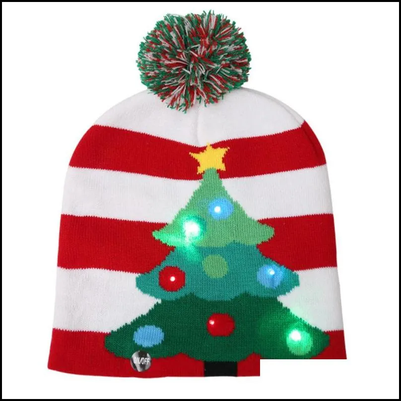 new christmas hat adult colored luminous warm hat fashion christmas led illuminated ski hat luminous scarf