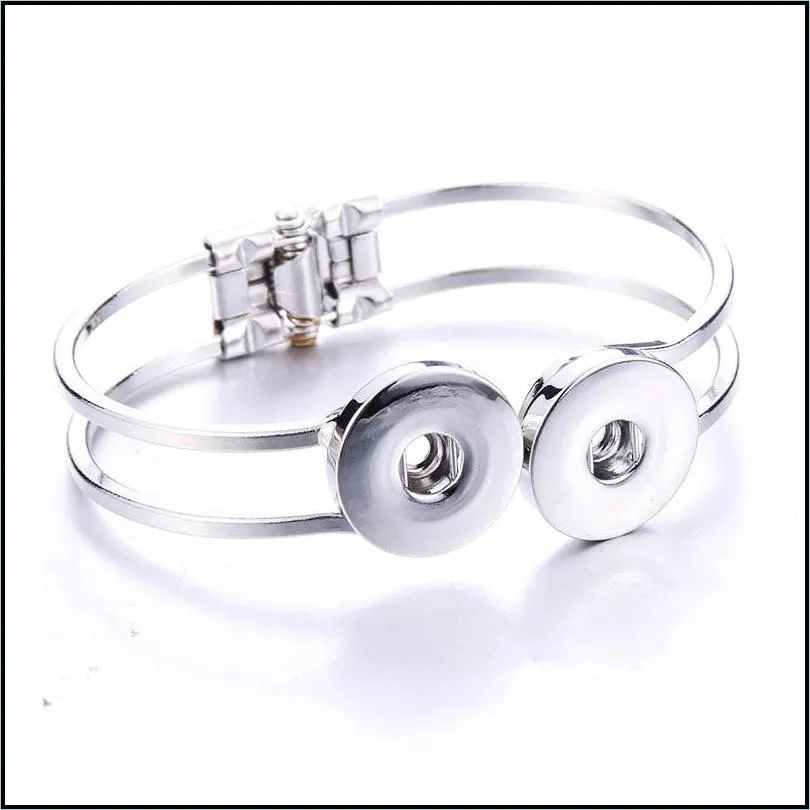 2021 snap button bracelet fit 18mm jewelry 2 charms silver gold for women men fashion218o