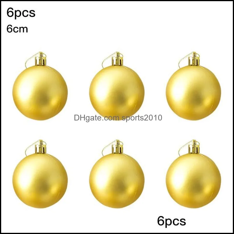6pcs 6cm Christmas Tree Decor Balls Glitter Plating Hanging Pendants Ball For Home 2022 Year Ornament Navidad