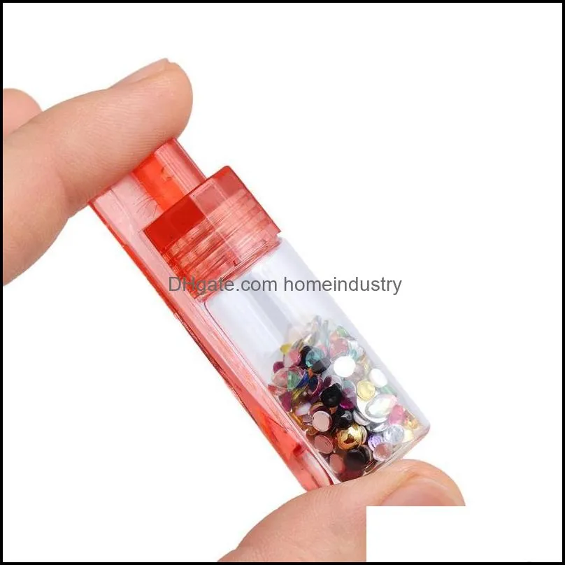 Storage Bottles & Jars Random Color Household Glass Vial With Spoon Flip Case Box Refillable Bottle Container