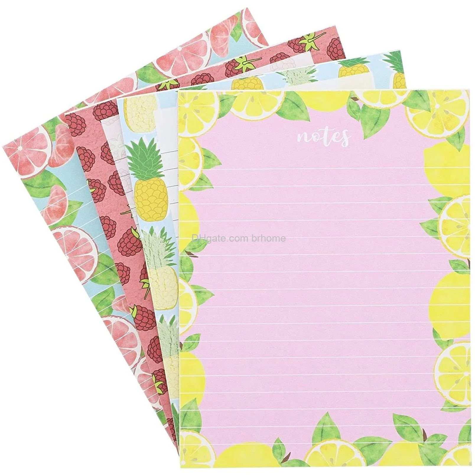 notepads memo lined to do tasks with cute fruit design small 4 25x5 5