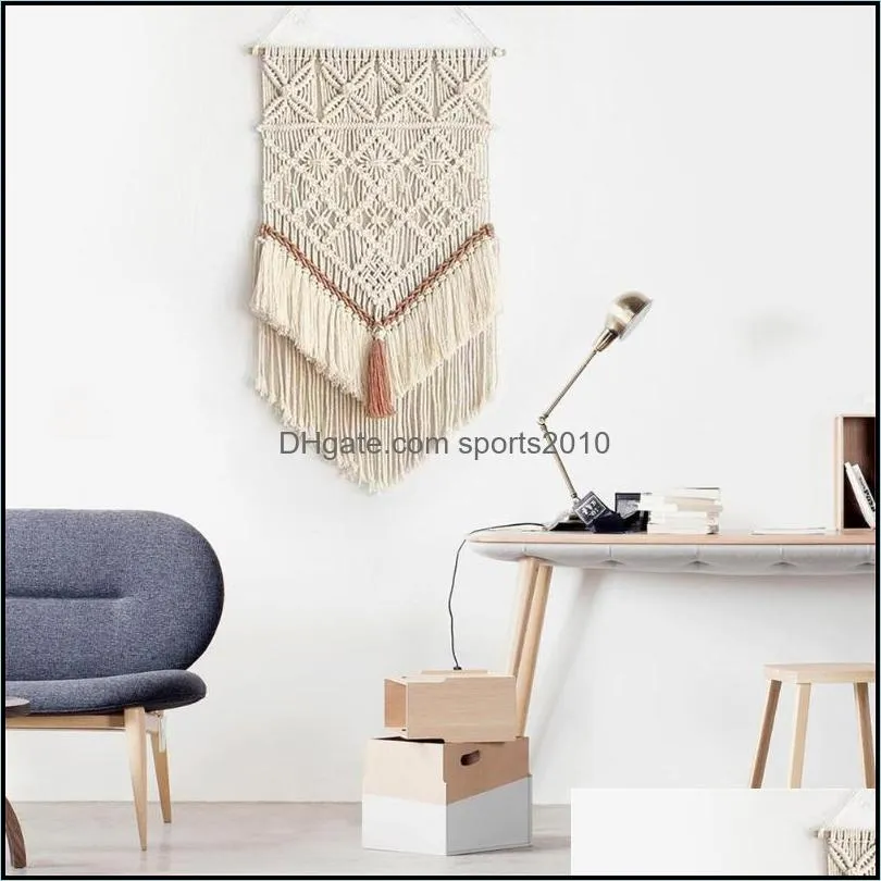 Tapestries Hand-woven Pendant Vintage Macrame Tapestry Wall Hanging Bohemian Props Decor Room Decoration Dorm Gifts