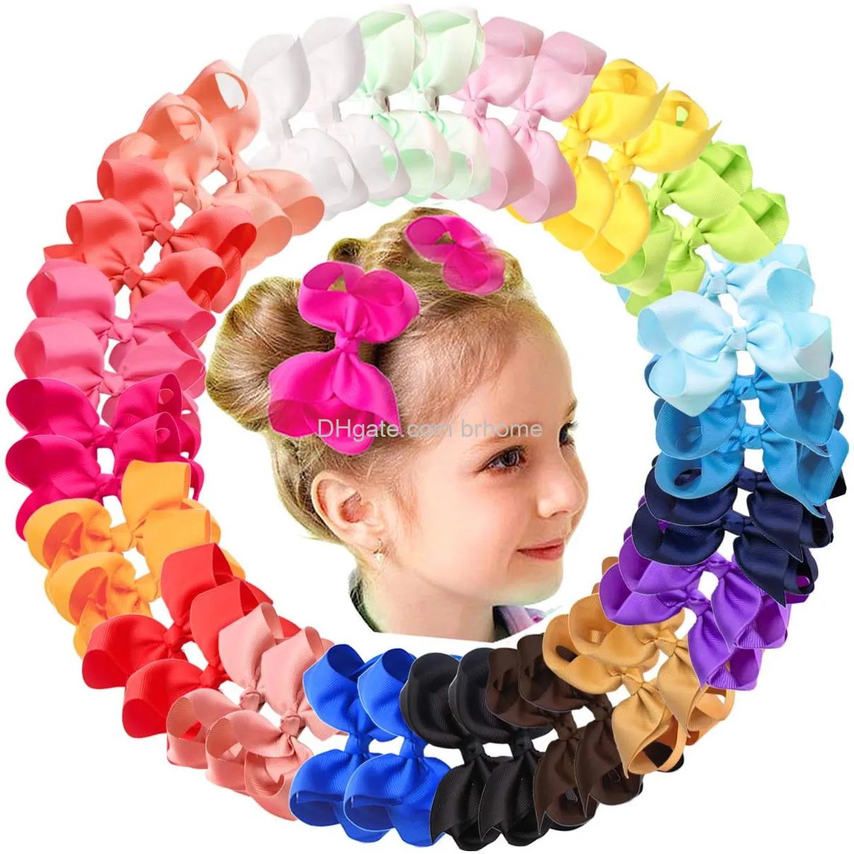 baby hair clips bows for toddler girls fully lined baby barrettes grosgrain ribbon 2 hair bows clips for girls infant fine hair
