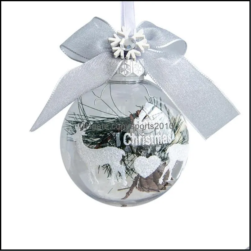 Transparent Christmas Balls 8CM/6CM 1PC Creative Decorative Ball For Home Tree Decor 1031#30