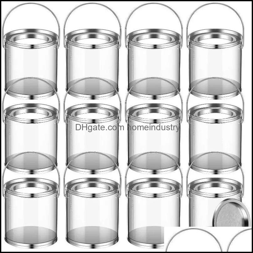 Storage Bottles 12 Pcs Clear Paint Small Bucket For Party Decor And DIY Crafts Favor Great 3x3x3.1