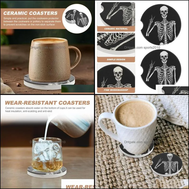 4 Pcs Exquisite Theme Coasters Fashionable Heat Insulation