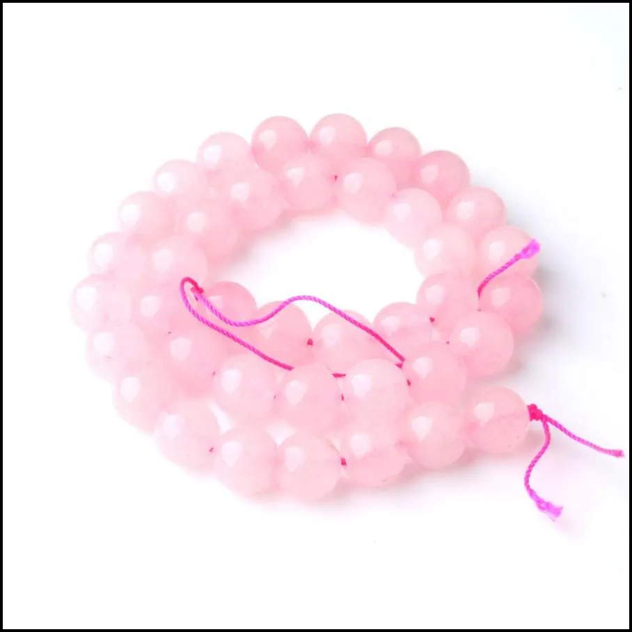 6 8 10 12mm rose quartz natural stone round ball loos spacer beads diy jewelry earrings making by915