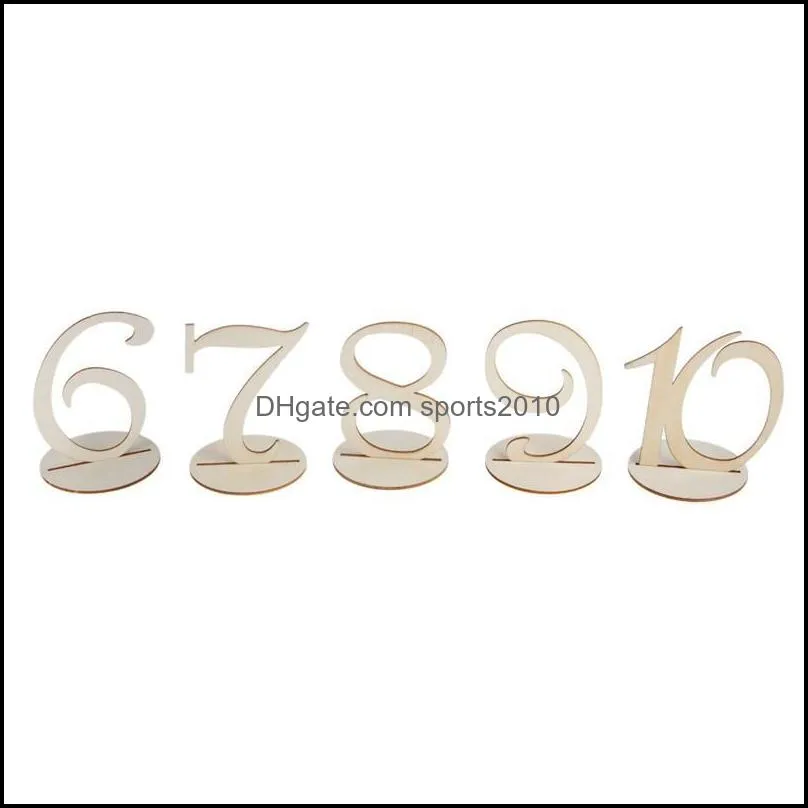 1-10/11-20 Wooden Table Numbers Set With Base Birthday Wedding Decor Gifts