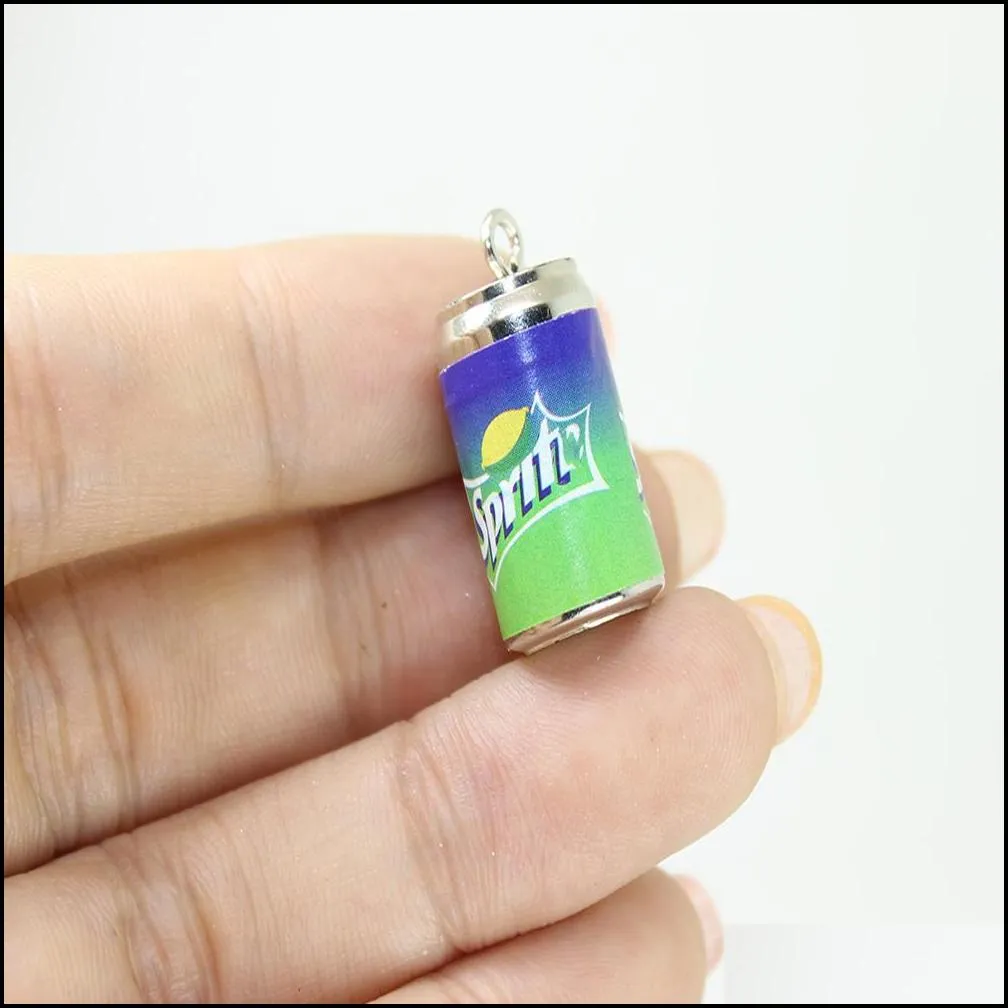 20pcs/lot resin cans charm simulation drink cola pendants jewelry for diy earrings keychain bracelet accessories