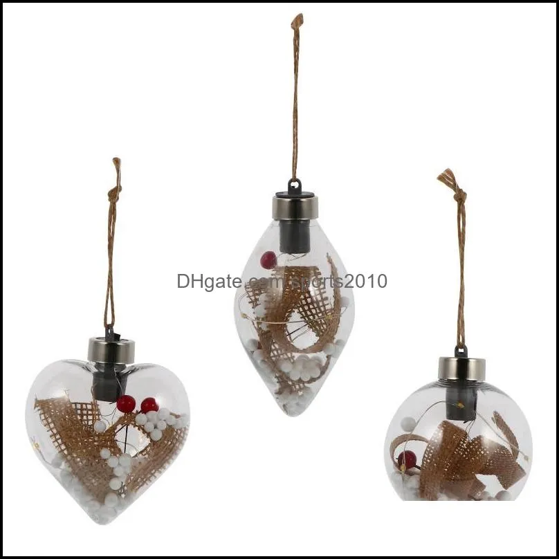 3pcs Christmas LED Light Xmas Hanging Night Lamps Creative Decor