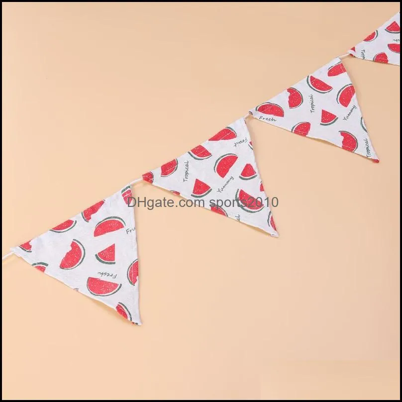 2.1M Rainforest Watermelon Flags Bunting Summer Banner For Home