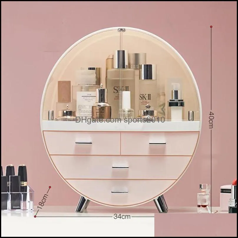 Magnetic Suction Double Door Makeup Box Dustproof Lipstick Mask Shelf Beauty Skin Care Product