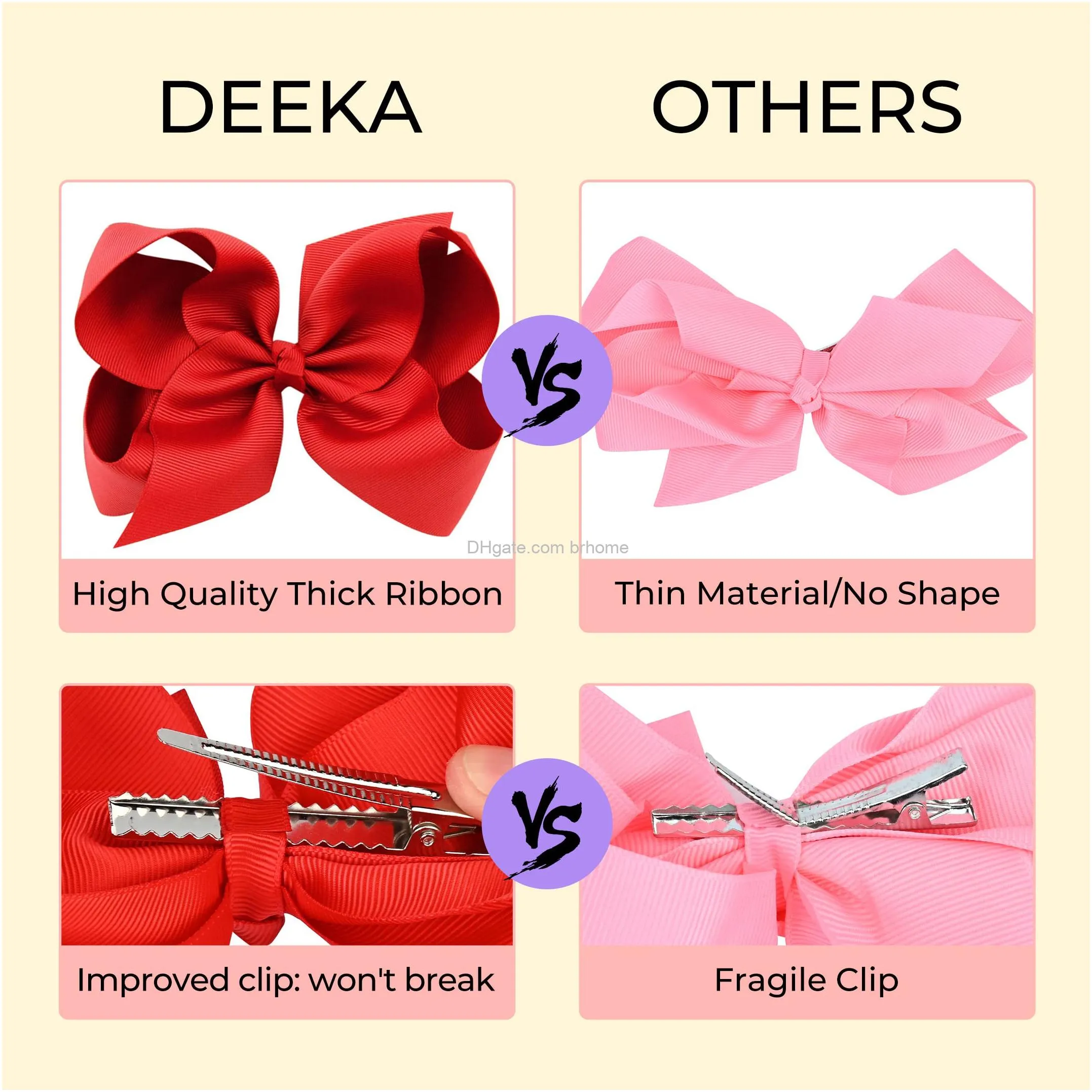 multicolored 6 handmade grosgrain ribbon hair bow alligator clips hair accessories for little girls