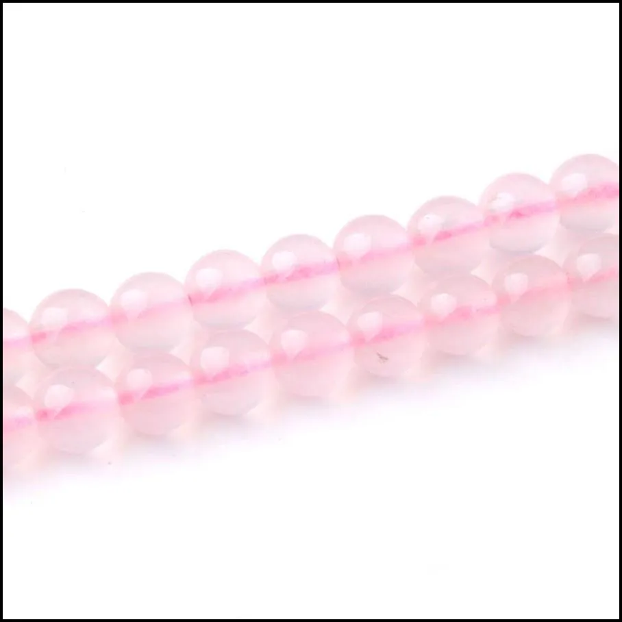 6 8 10 12mm rose quartz natural stone round ball loos spacer beads diy jewelry earrings making by915