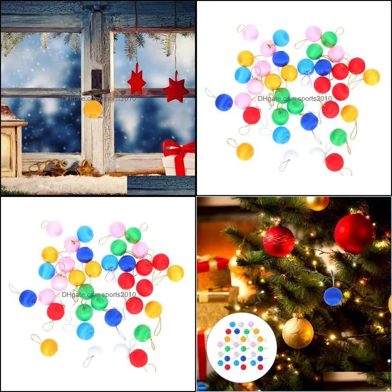 60Pcs Christmas Balls Ornament Delicate Colorful Pendant Decor