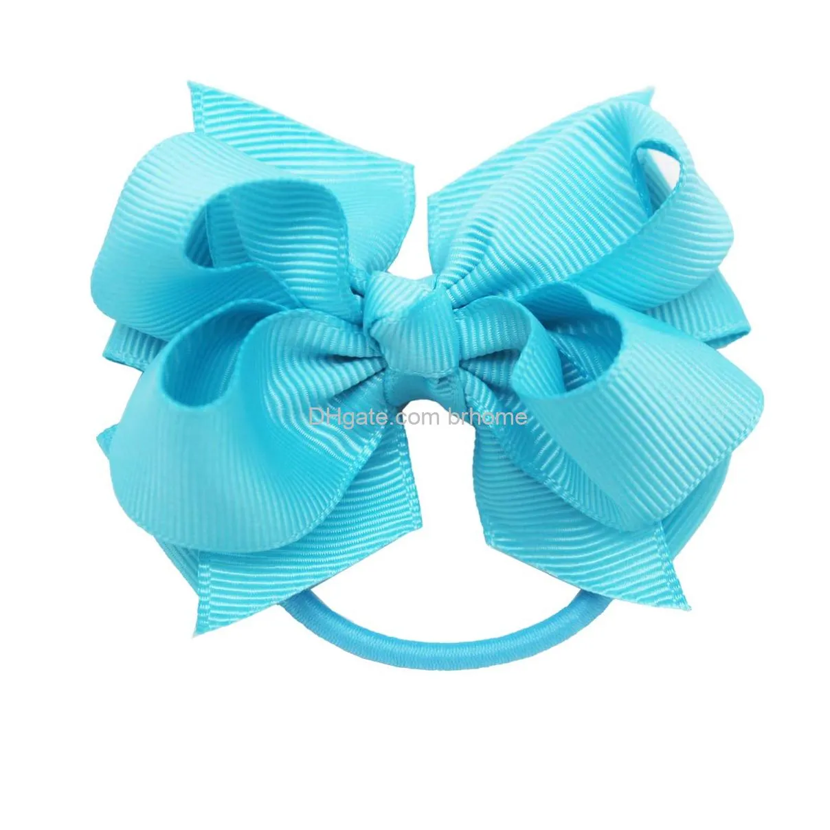 baby girls hair bows ties 3inch grosgrain ribbon bows elastic hair ties ponytail holders for toddlers kids children teens