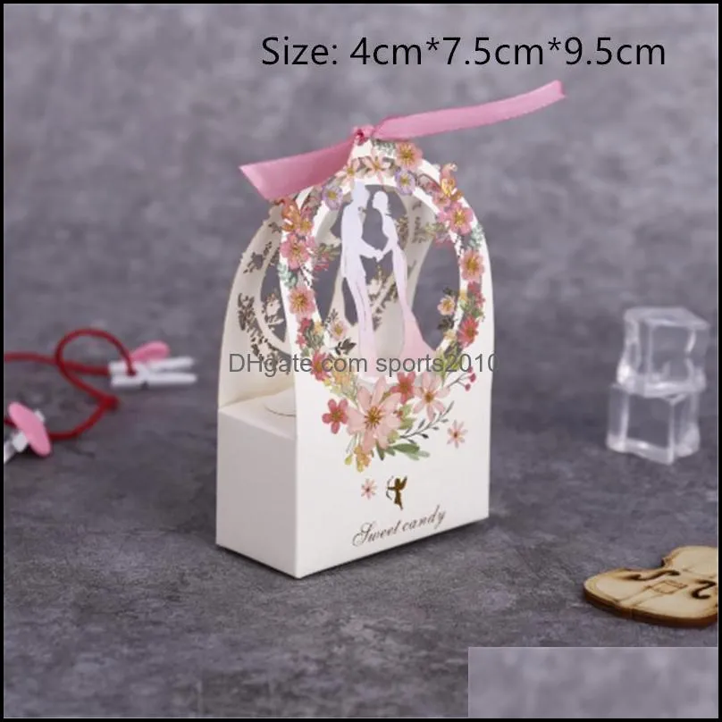 5pcs/10pcs Hollow Candy Bag Hand Gift Bridal Shower Bride/Groom Wedding Box