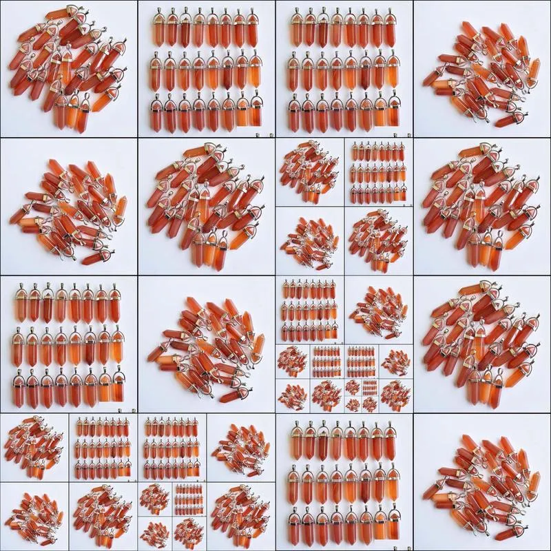 natural red onyx bullet shape charms point chakra pendants for jewelry making