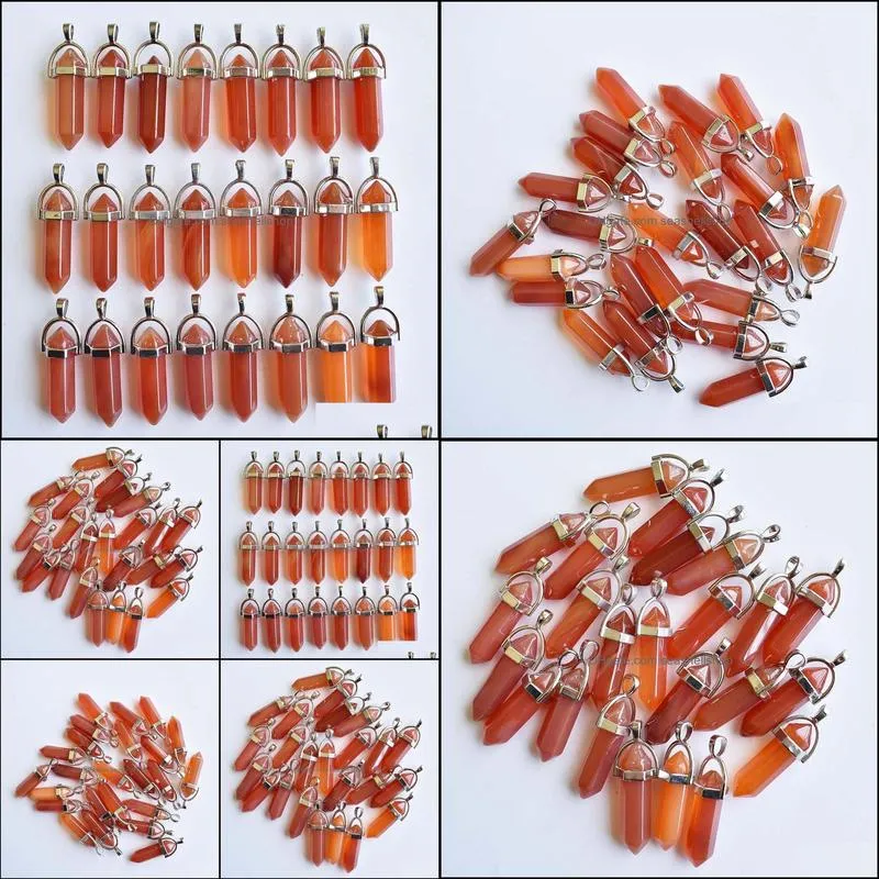 natural red onyx bullet shape charms point chakra pendants for jewelry making