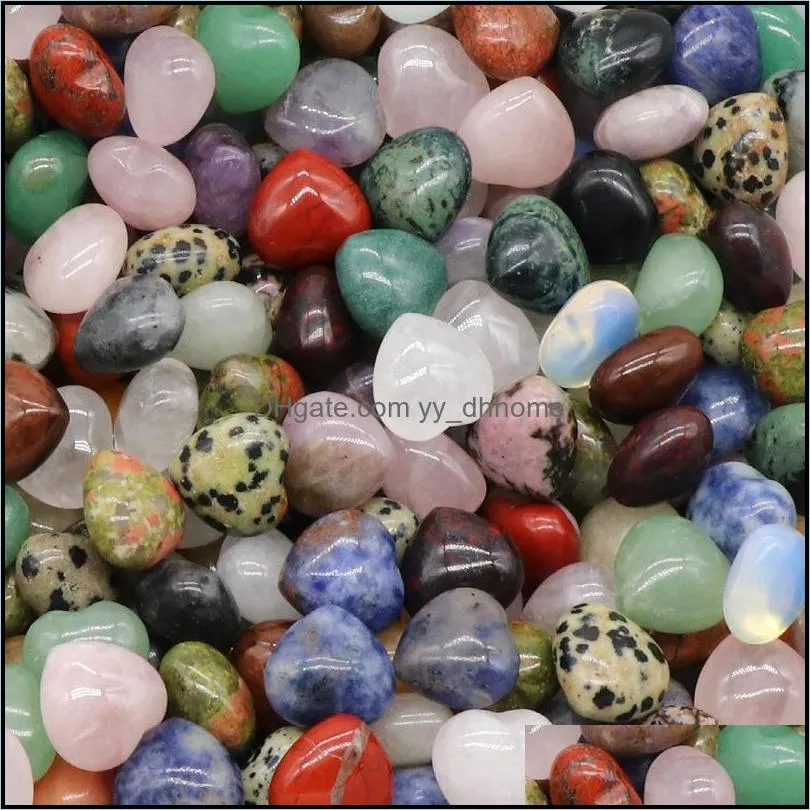 natural stone 15*10mm heart ornaments chakra reiki healing quartz mineral tumbled gemstones hand home decor