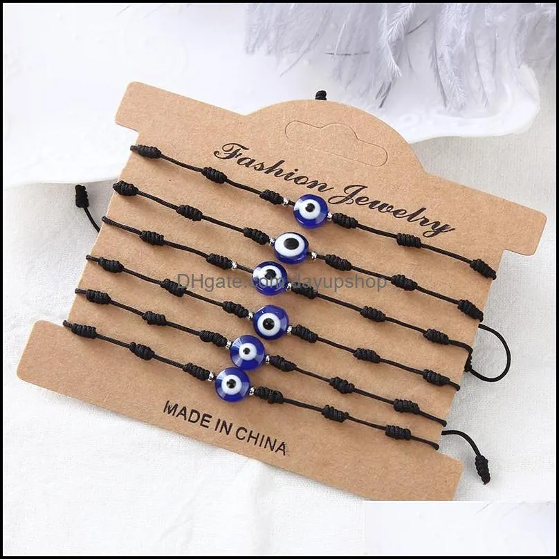 12pcs/set turkey blue evil eye bracelet women handmade rope chain bracelets girl party jewelry gift