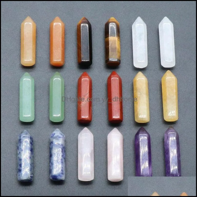 polished hexagon prism reiki healing chakra natural stone pillar palm quartz mineral crystal tumbled gemstone hand piece home decoration jewelry making