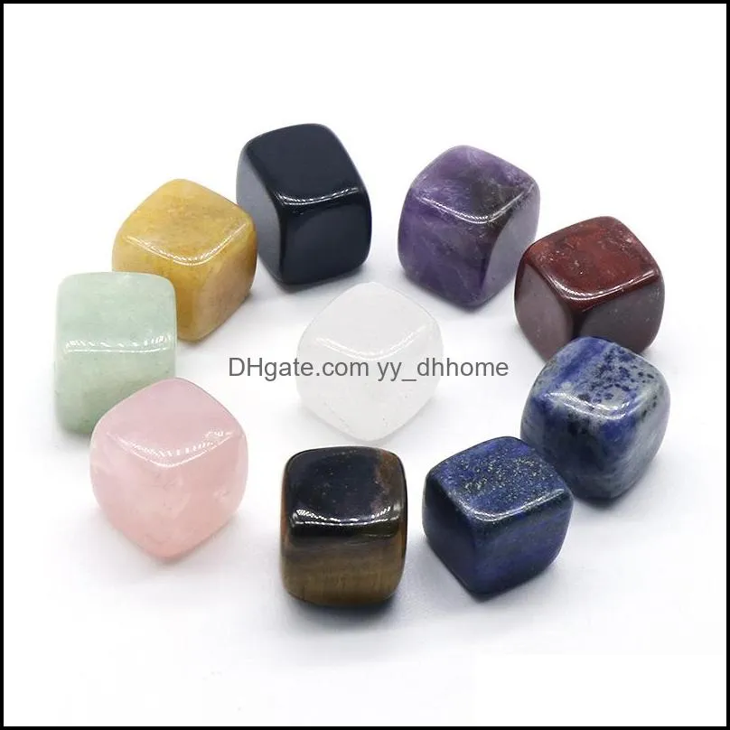 natural stone chakra squares rose quartz amethyst agate tiger powder crystal white crystal yoga meditation energy stone ornament