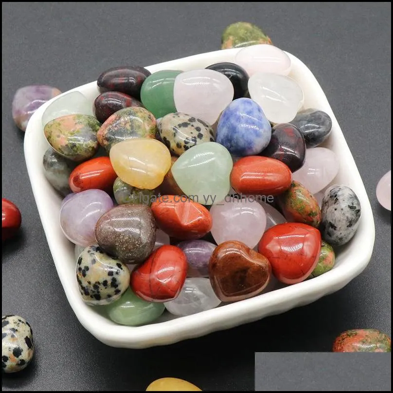 natural stone 15*10mm heart ornaments chakra reiki healing quartz mineral tumbled gemstones hand home decor