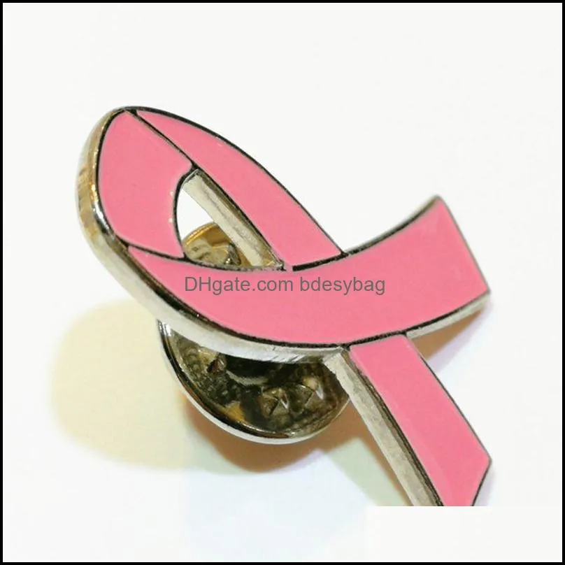 10pcs/set womens jewelry enamel pink ribbon brooch pins surviving breast cancer awareness hope lapel buttons badges