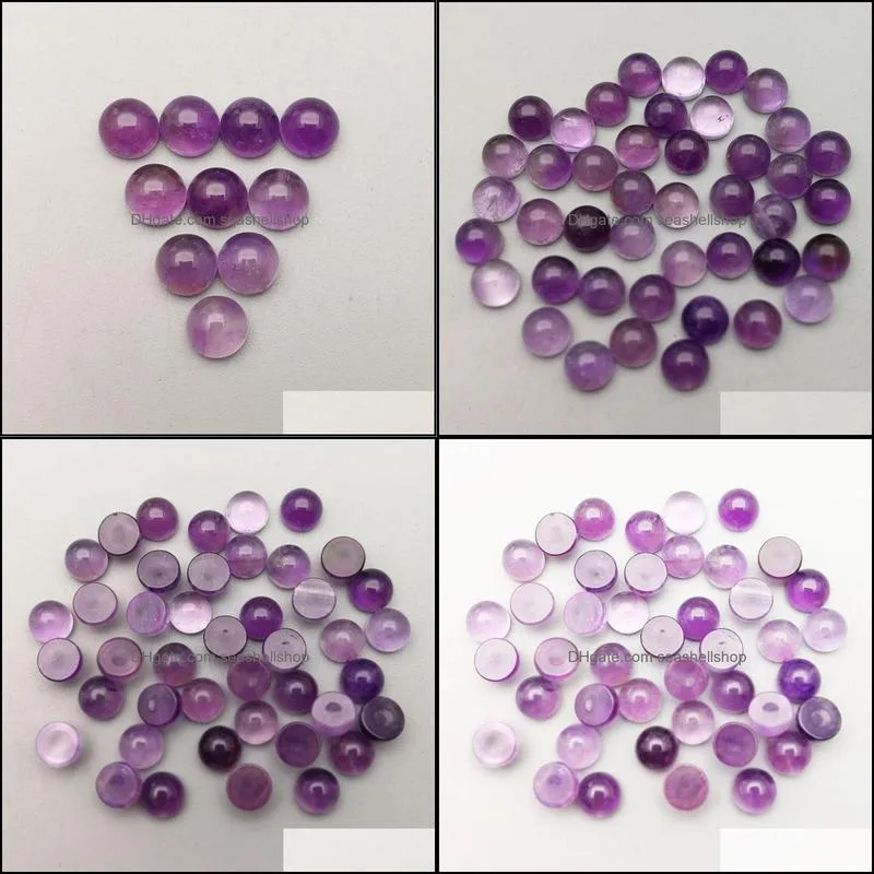 natural stone 6mm 8mm 12mm round loose beads amethyst face for natural stone necklace ring earrrings jewelry accessory