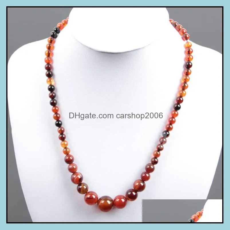 natural agate necklaces red agate indian grass agate tower chain necklace natural stone bead necklace